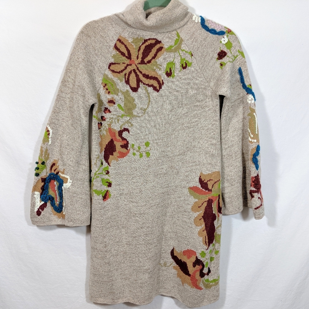Anthropologie knitted and knotted Floral Dress - Picture 6 of 8